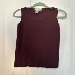 Joseph A Vintage size Small Medium Chocolate Brown crew neck boho Tank